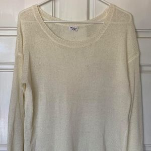 Women's Ribbed Cream Sweater by TOBI